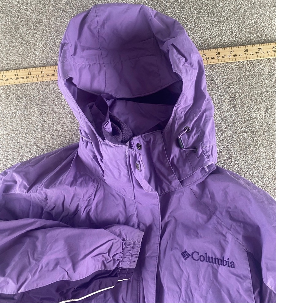 Columbia Womens M Purple Hooded Ski Jacket Interchangeable Fleece Winter Coat